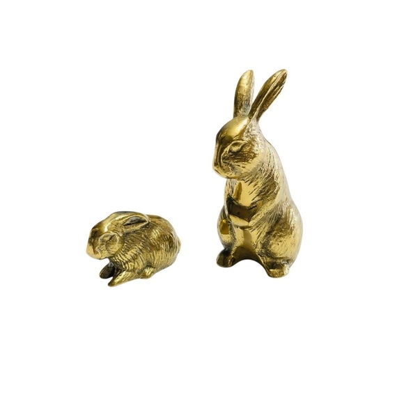 VTG BRASS Bunnies set of 2. - Picture 2 of 12